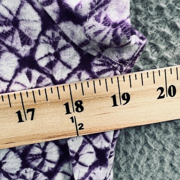 Talbots Womens Top Extra Large Petite Purple White Geometric Short Sleeve Shirt - Picture 5 of 7